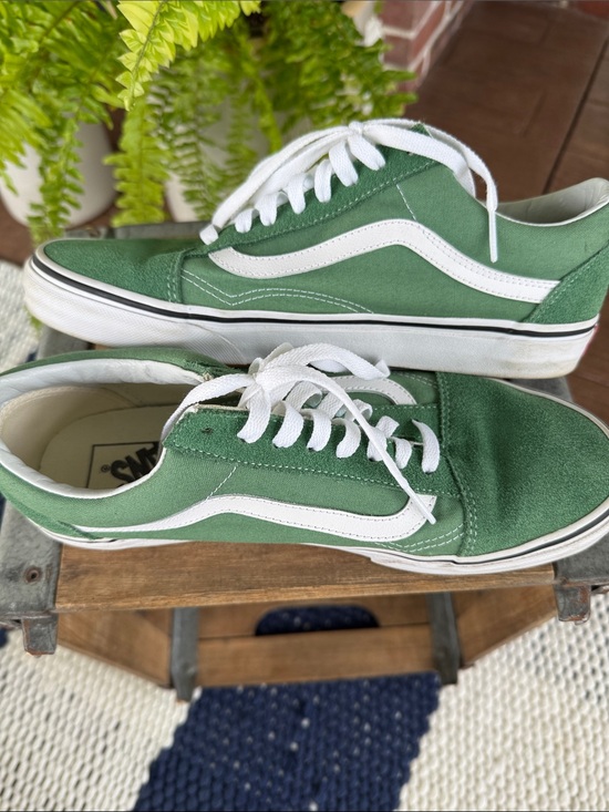 Vans Shoes - Vans Green and White Old Skool Low-Top Sneakers